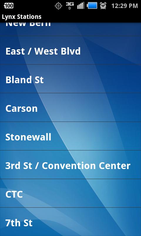 Android application Charlotte Lynx Blue Line screenshort