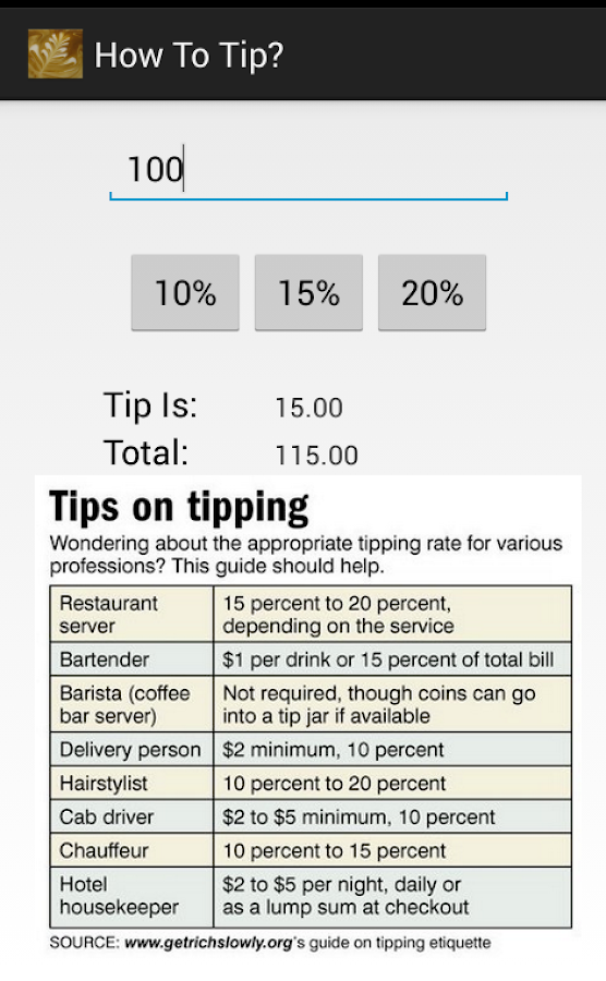 How To Tip Calculator Android Apps On Google Play