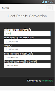 Free Download Heat Density Conversion APK for PC