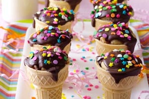 Strawberry Muffin Cones