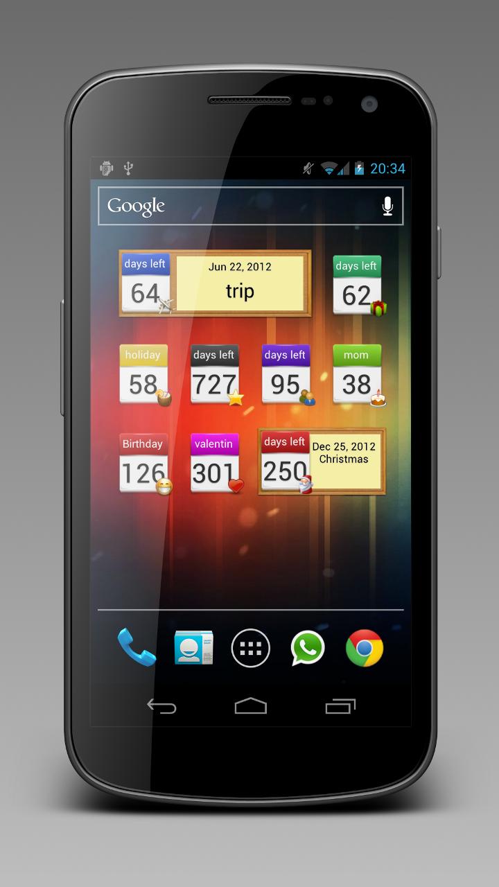 Android application Days Left Widget Pro screenshort