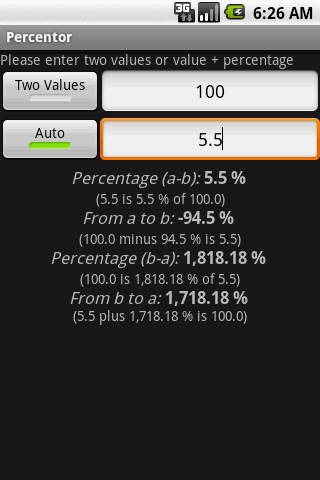 THE Percentage Calculator