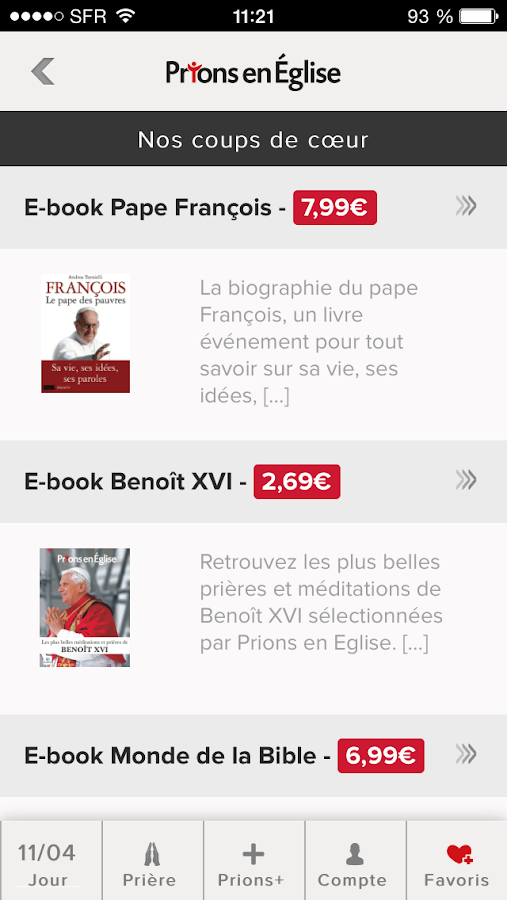 Prions en Eglise Applications Android sur