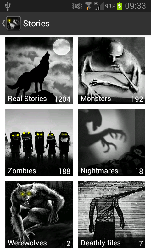 Android application Scary Stories screenshort