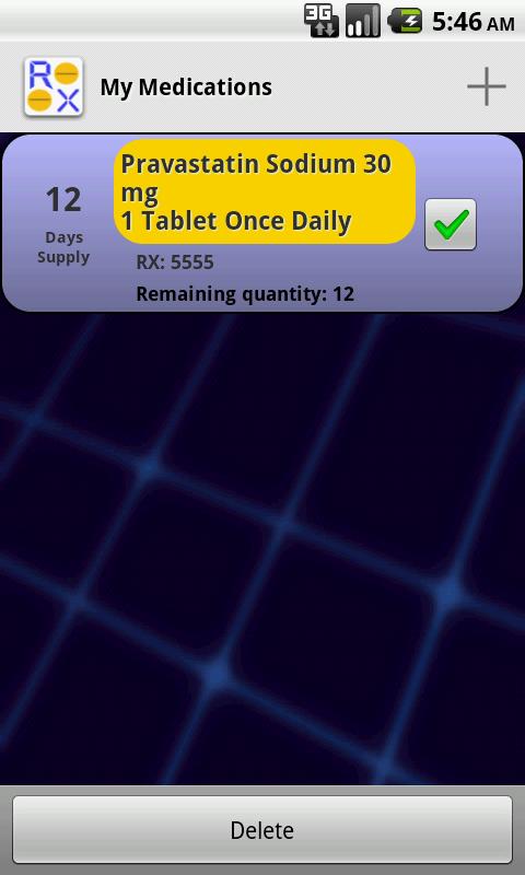 RX Pal Medication Reminder Screen 2