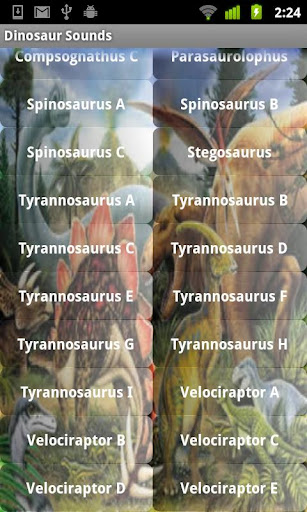 Dinosaur Sounds Android app Screenshot 2