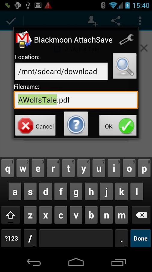 Blackmoon AttachSave Gopher Screen 3
