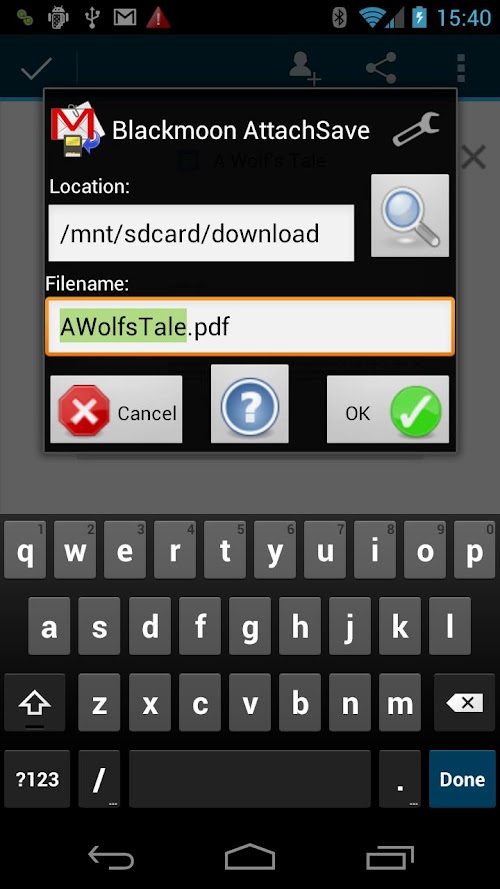Android application Blackmoon AttachSave Gopher screenshort