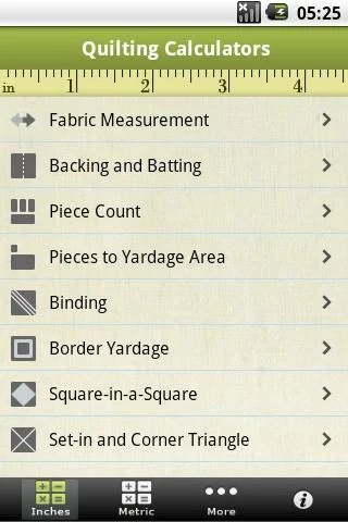    Quilting Calculators- screenshot  