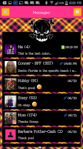 GO SMS - Luv Skulls 5