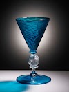 Wine glass with blue glass