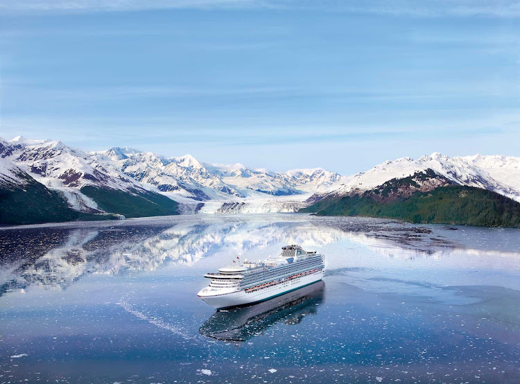 Diamond Princess sails through College Fjord, Alaska.