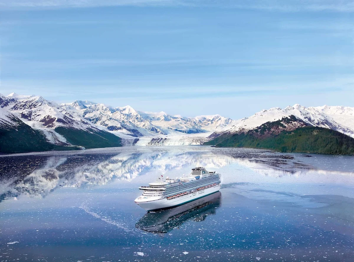 Princess-Cruises-Alaska-Diamond-Princess-College-Fjord - Diamond Princess sails through College Fjord, Alaska.