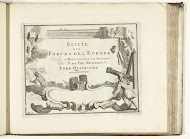 Titelprent voor prentwerk: Les Forces de l'Europe, Asie, Afrique et Amerique (...) Comme aussi les Cartes des Côtes de France et d'Espagne (deel IV), 1726