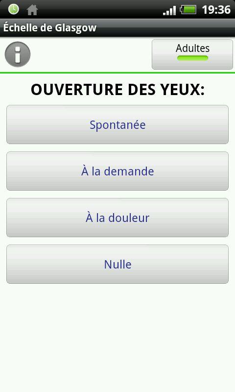 Android application Glasgow Coma Scale PRO screenshort
