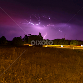 Lightning Over daylesford  by Matthew Burniston - Landscapes Weather