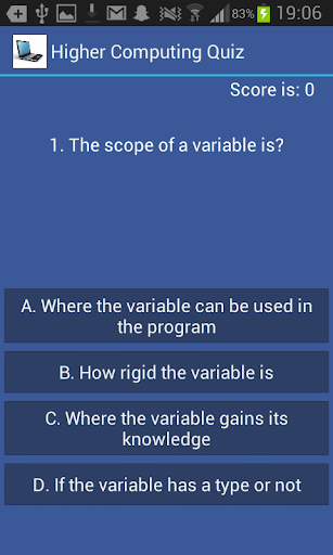 Higher Computing Quiz