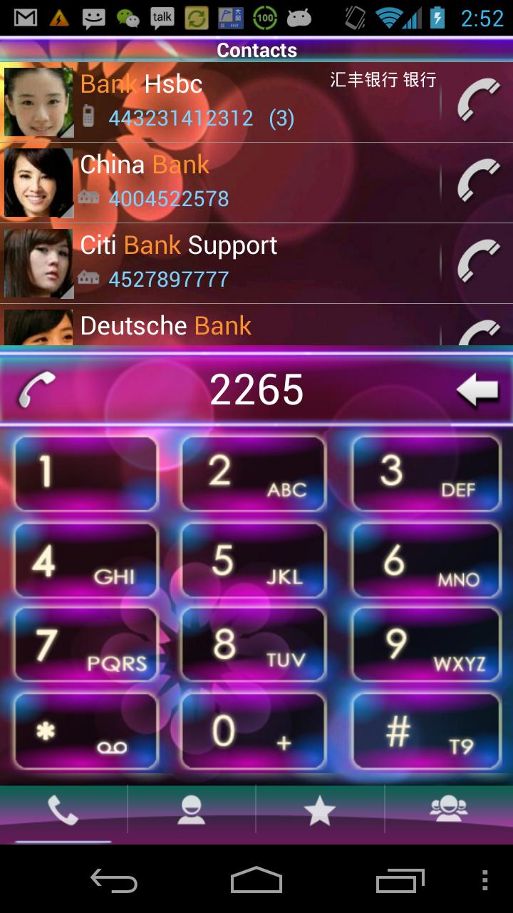 RocketDial Holo Theme Screen 1