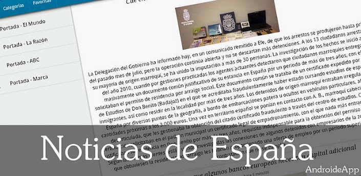 Noticias de España en tu Android