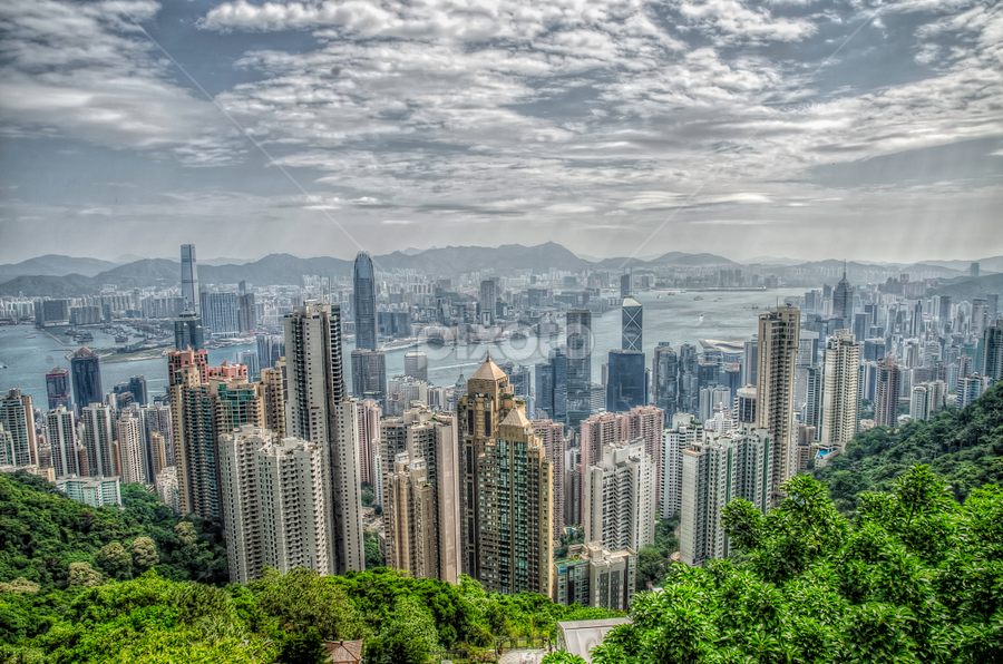 Hong Kong- Victoria Peak by Mihail Marzyanov - City,  Street & Park Vistas