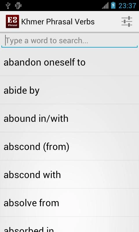 English-Khmer Phrasal Verbs - screenshot