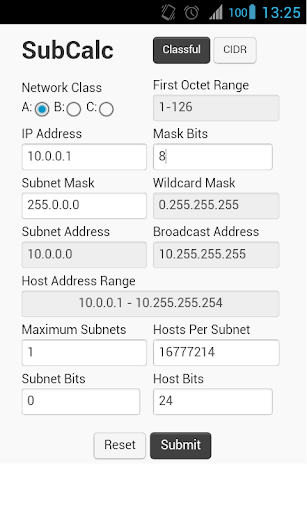 SubCalc Subnet Calculator