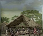 Diorama van een Surinaamse slavendans. Gerrit Schouten, 1830