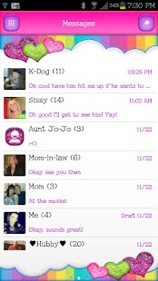 GO SMS THEME|SparklingHearts - screenshot thumbnail