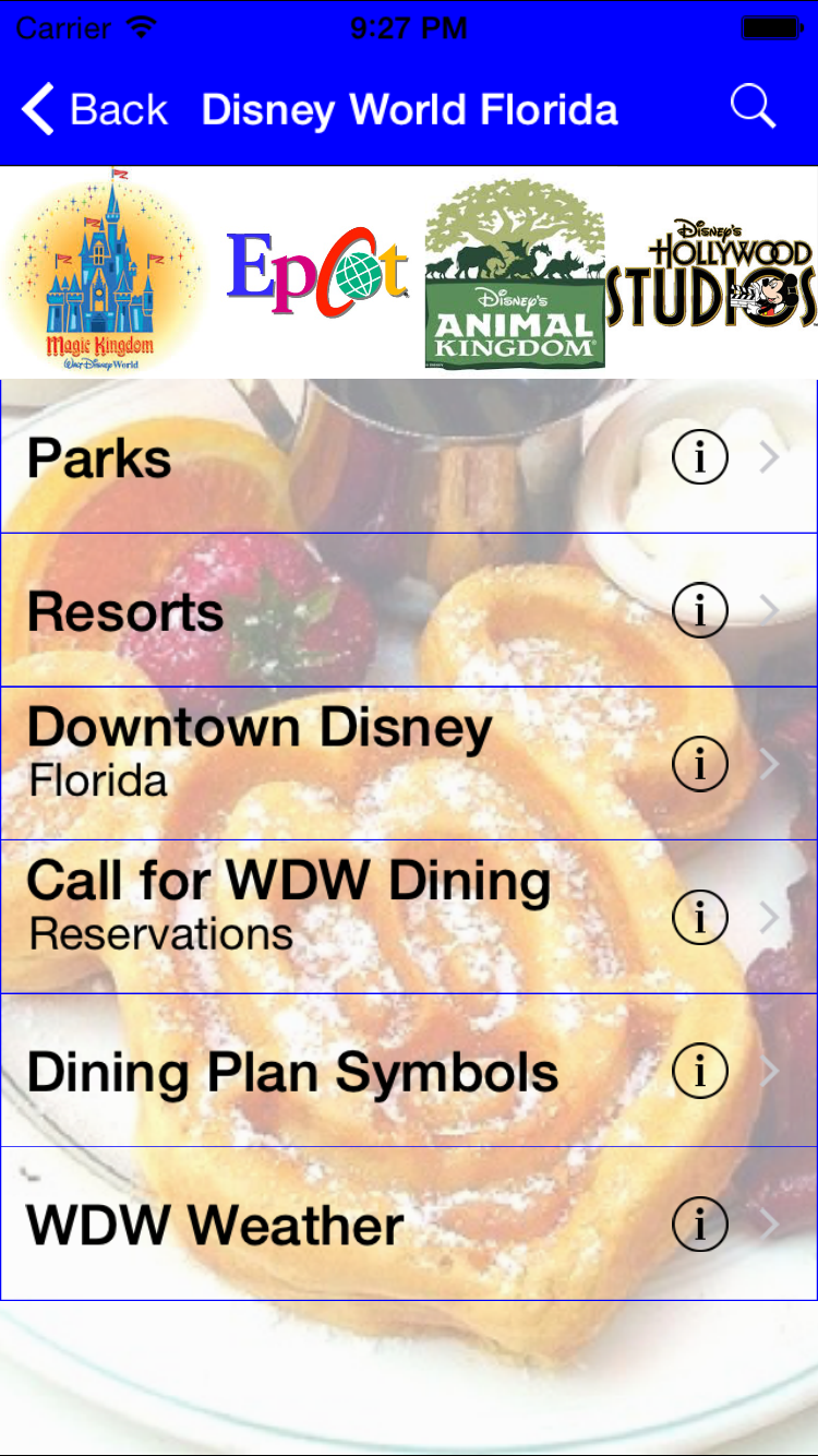 Gluten Free Disney Dining Screen 2