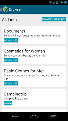 Travel Packing Lists