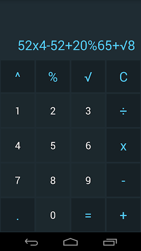 Calculadora + - x ÷ √ ^