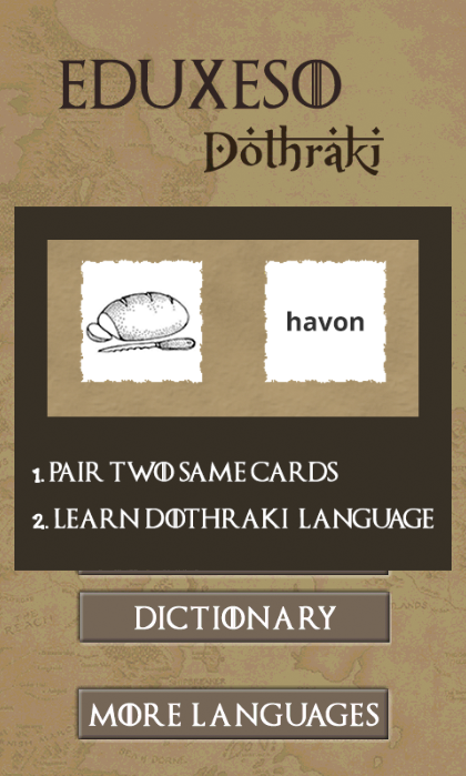 Android application Eduxeso - Dothraki language screenshort