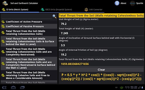 Soil & Earthwork Calc. Tablet Screenshots 4