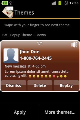 iSMS Popup - Brown Theme