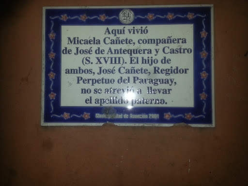 Placa De Micaela Cañete
