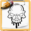 How to draw Skull mobile app icon