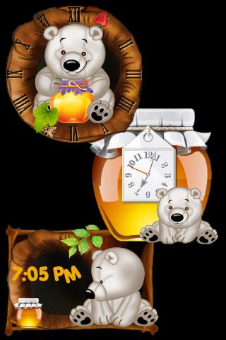 Android application Animated Bear Clock Widget screenshort