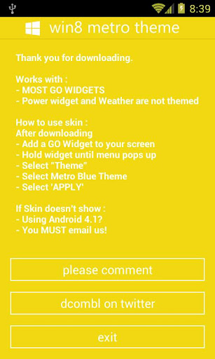 GOWidget - Win8 Yellow Theme