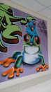 Blue and Green Frog Mural