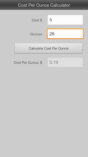 Cost Per Ounce Calculator
