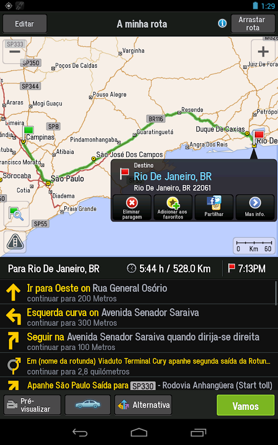 CoPilot Premium Brasil GPS App - screenshot