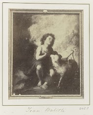 Fotoreproductie van een schilderij door Bartolomé Esteban Murillo, voorstellend Johannes de Doper als kind