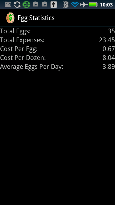 Eggspense Screen 2