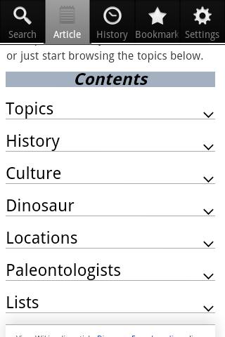 Android application Dinosaur Encyclopedia screenshort