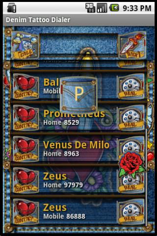 Denim Tattoo Dialer Screen 2