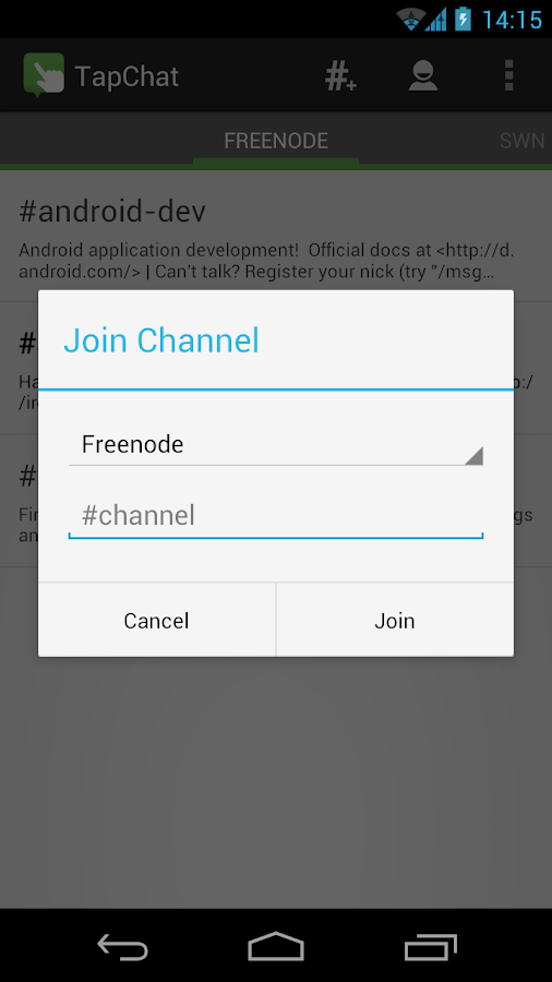 TapChat IRC Client - screenshot
