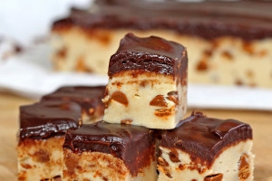 Cinnamon Chip Cookie Dough Bars with Chocolate Ganache