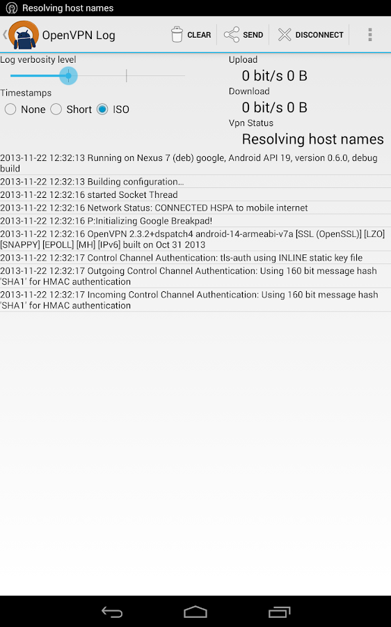    OpenVPN for Android- screenshot  