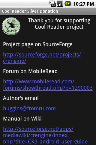 Android application Cool Reader Silver Donation screenshort