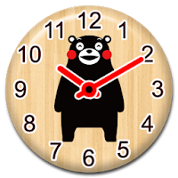くまモンの木製アナログ時計ウィジェット無料